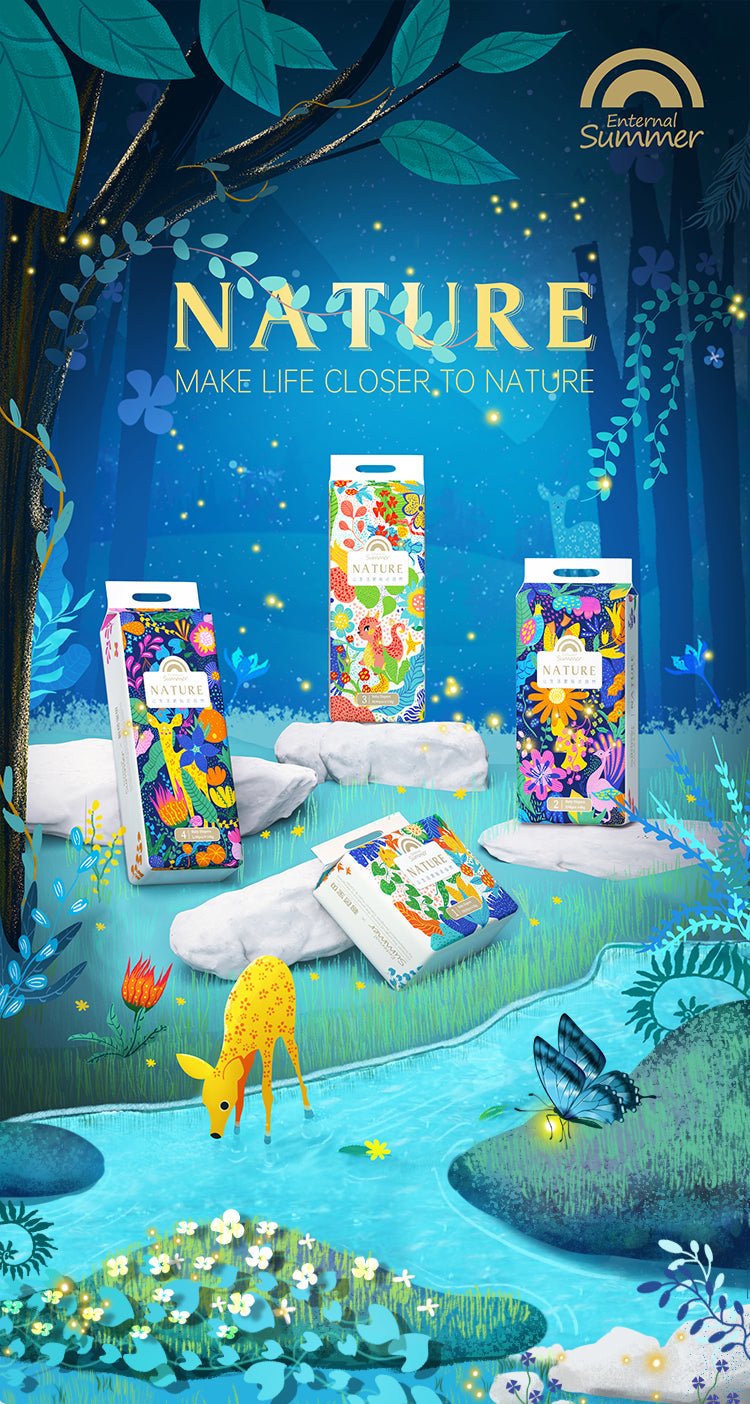 Enternal Summer Nature Series Nappy Pack - Eco-Friendly and Soft Nappy for Baby’s Comfort