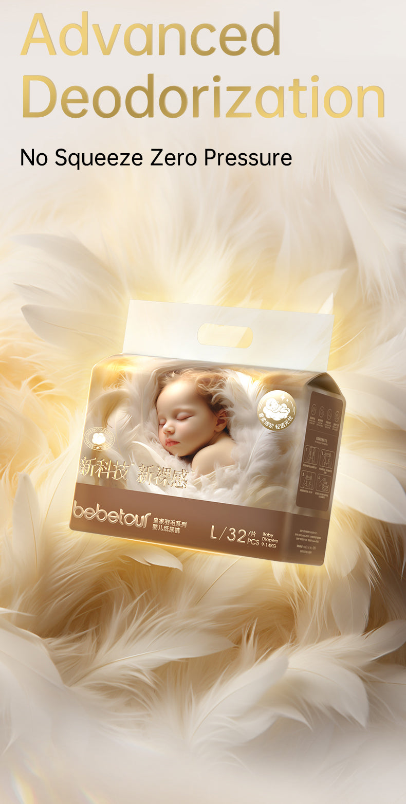 Bebetour Royal Feather Nappy Pack - Ultra-Soft and Hypoallergenic nappy for Delicate Skin