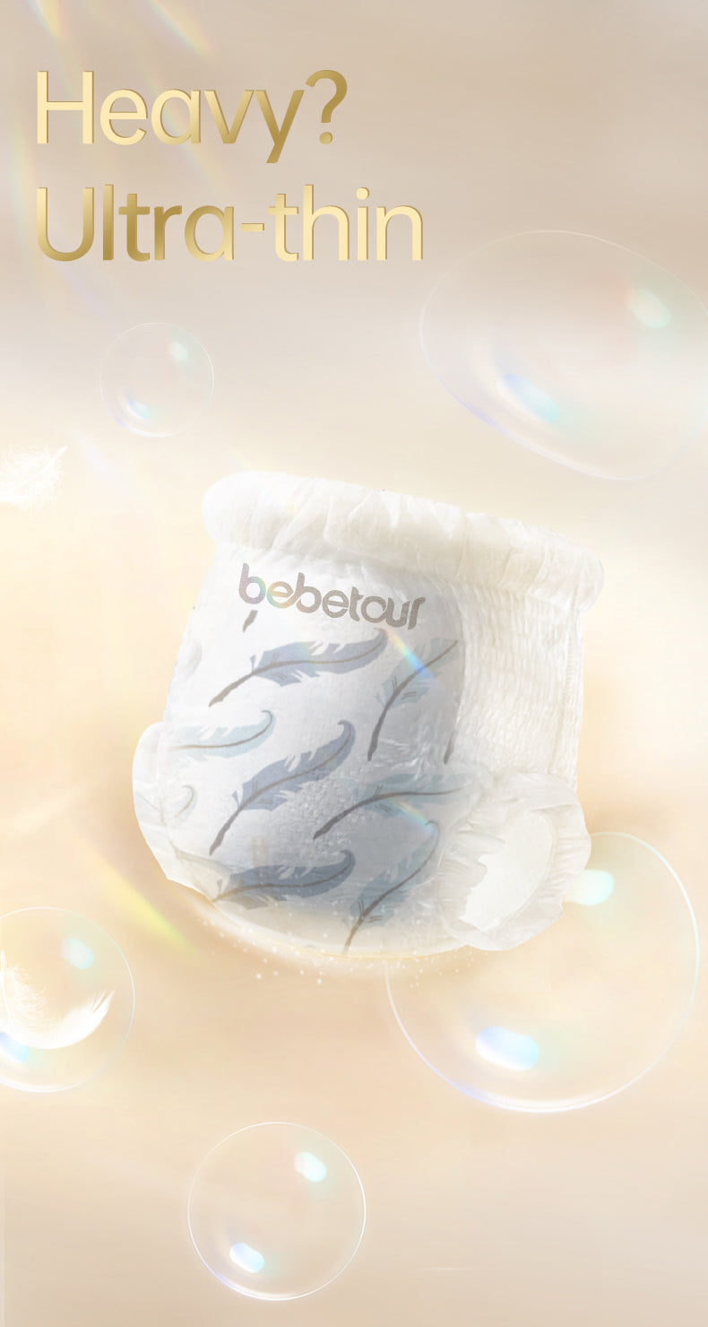 Bebetour Royal Feather Nappy Pants Sample Pack - 1 Piece | Ultra-Soft and Comfortable nappy for Active Babies