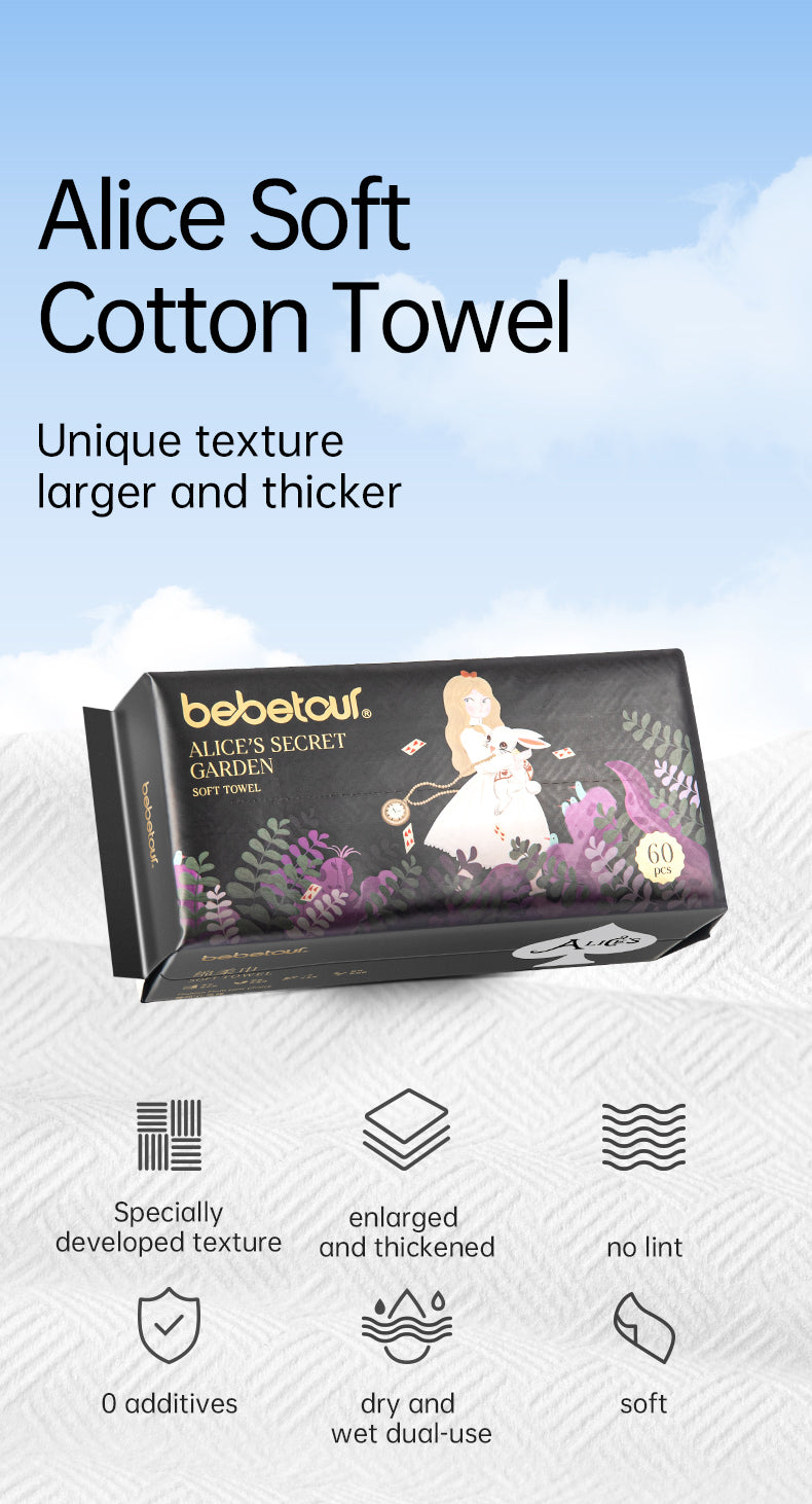 Bebetour Alice Series Soft Cotton Towels - Premium Absorbent Towels for Babies and Toddlers