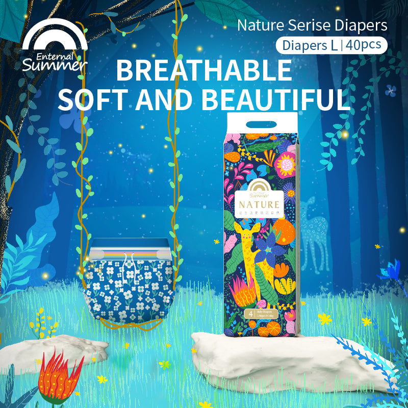 Enternal Summer Nature Series Nappy Pack - Eco-Friendly and Soft Nappy for Baby’s Comfort