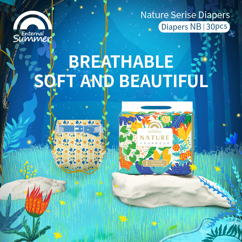 Enternal Summer Nature Series Nappy Pack - Eco-Friendly and Soft Nappy for Baby’s Comfort